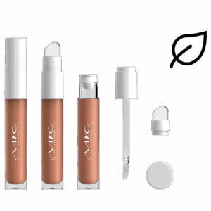 ML8839-1SIL ROUND PET MONOMATERIAL LIP GLOSS - DOUBLE APPLICATOR (GELEE)