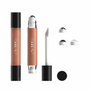 P-ML8851-DP-ROL-S1 ROUND PET LIPGLOSS WITH TWO APPLICATORS - ROLLER APPLICATOR